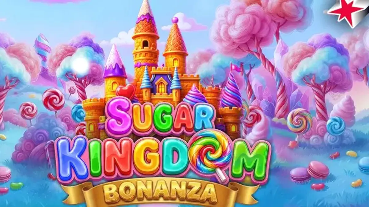 Tampilan visual slot Sugar Kingdom Bonanza dengan tema permen yang cerah dan penuh warna.